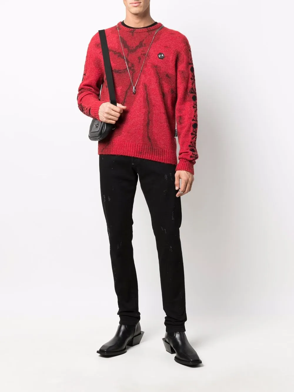 Philipp Plein Sweater met ronde hals - Rood
