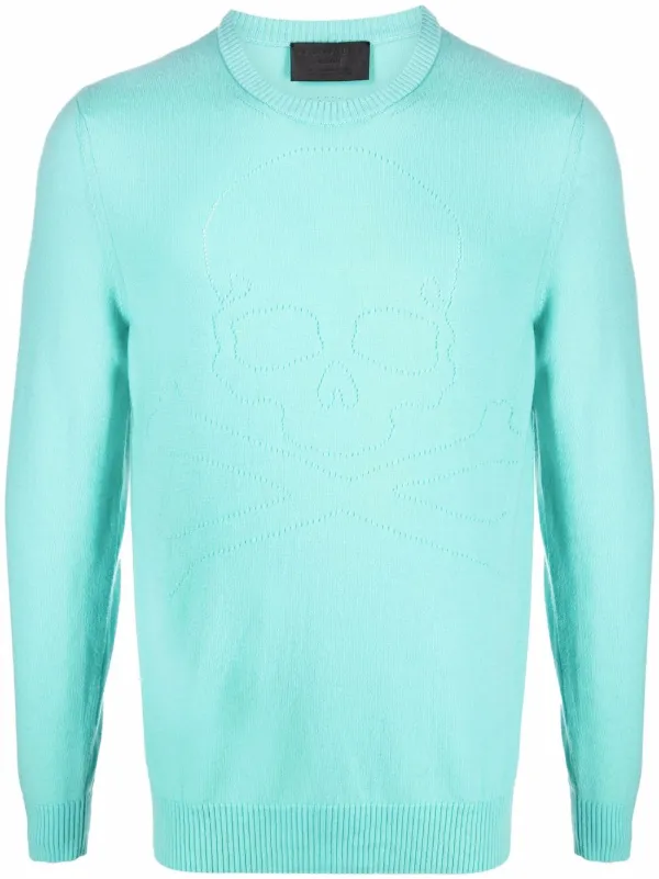 Philipp Plein Pull En Maille Fine Motif T te De Mort Farfetch