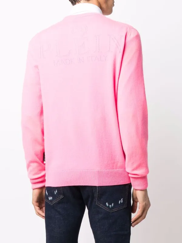 Philipp Plein Crew Neck Cashmere Jumper Pink FARFETCH JO