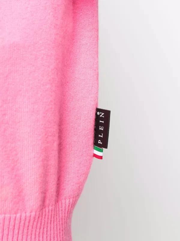 Philipp Plein Crew Neck Cashmere Jumper Pink FARFETCH OM