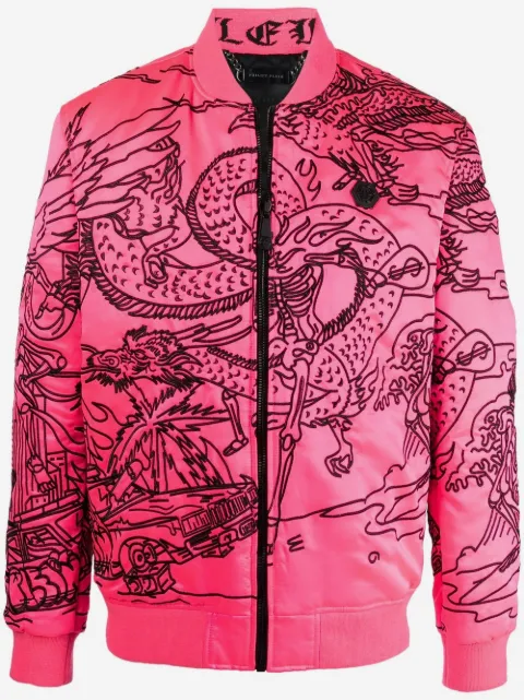 Philipp Plein chamarra bomber bordada