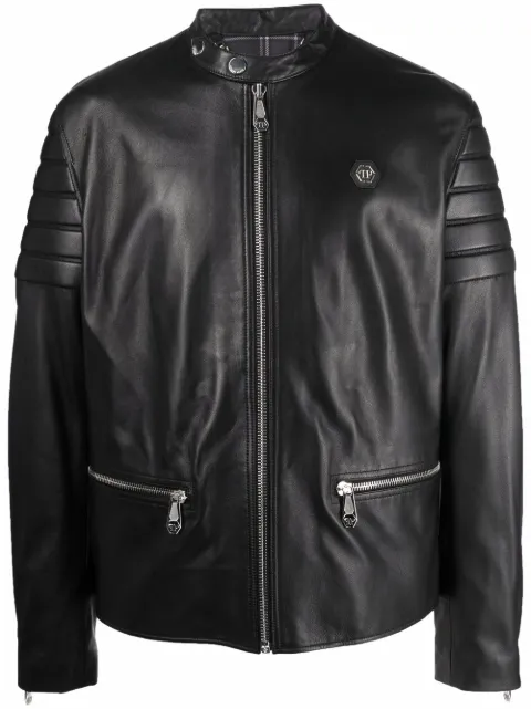Philipp Plein Doberman-print moto jacket