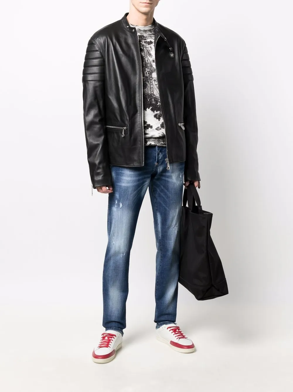 Philipp Plein Doberman-print moto jacket | Biker Jackets | Image 2