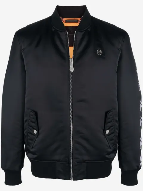 Philipp Plein logo-print bomber jacket