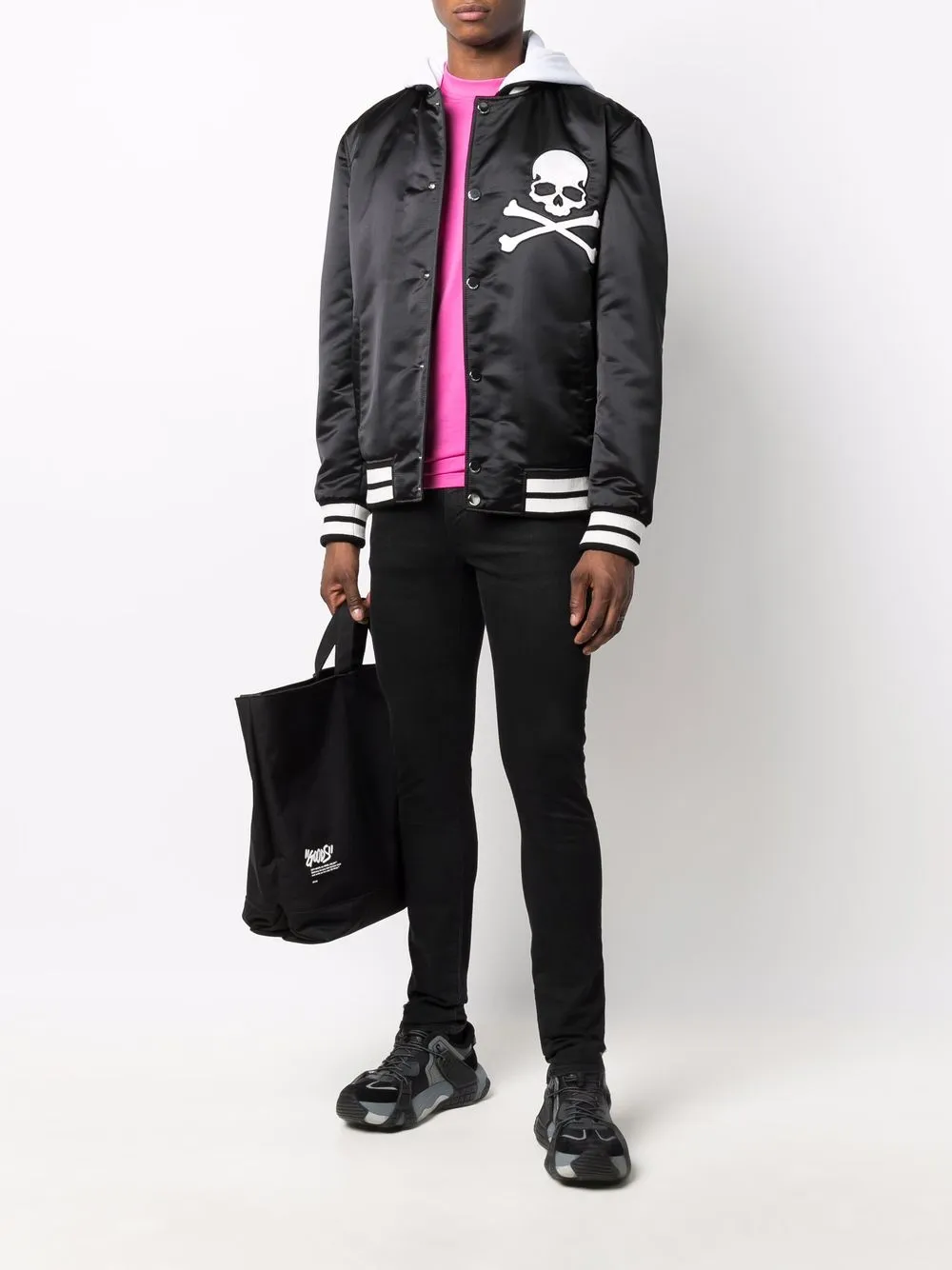 Philipp Plein Bomberjack met afneembare capuchon - Zwart