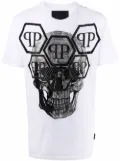Philipp Plein crystal skull logo T-shirt - White