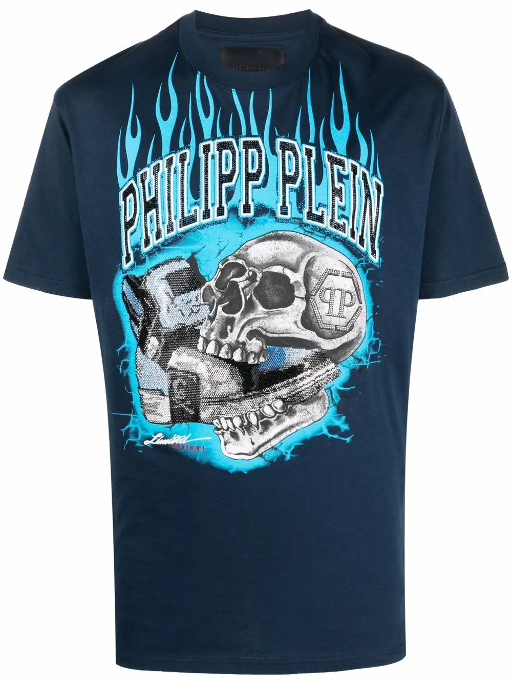 

Philipp Plein logo crew-neck T-shirt - Blue