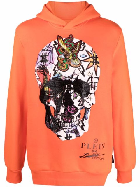 Philipp Plein graphic-print long-sleeve hoodie Men