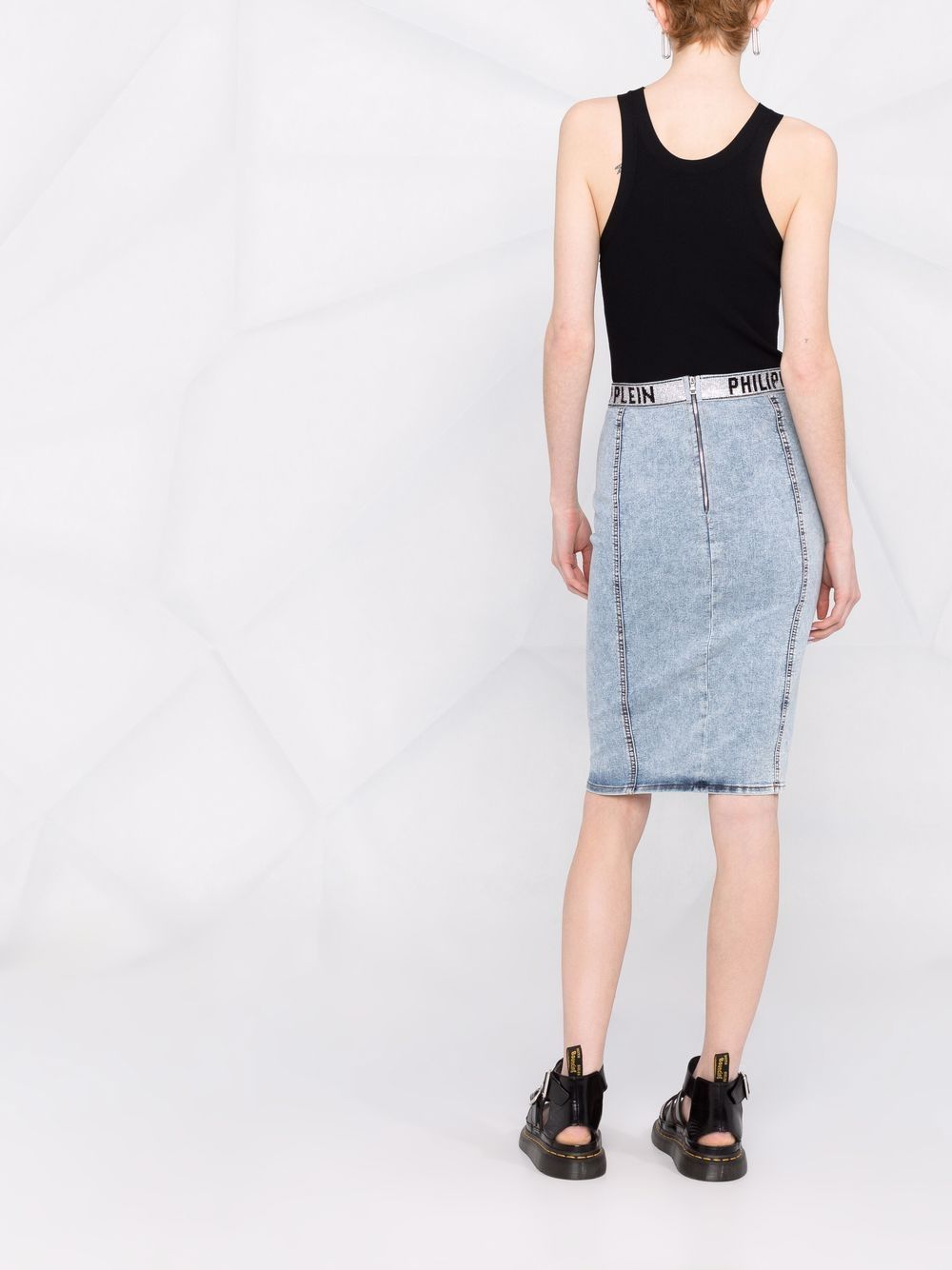 Philipp Plein Stones denim skirt Women