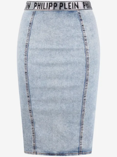Philipp Plein Stones denim skirt