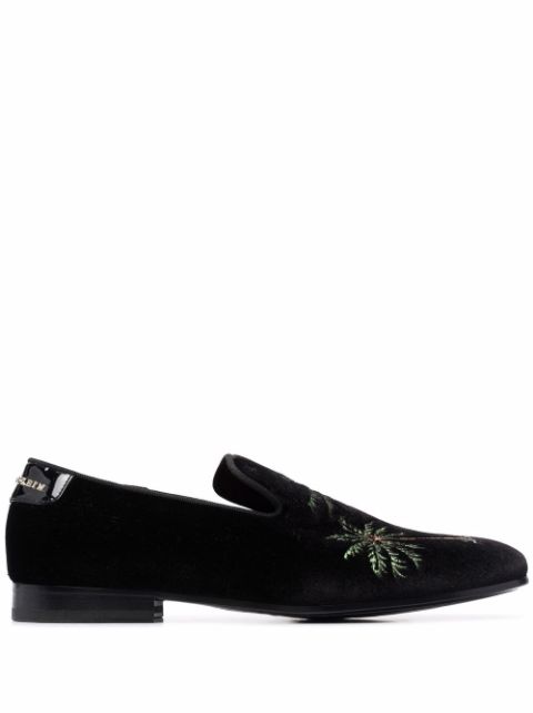 Philipp Plein Palm embroidered loafers Men