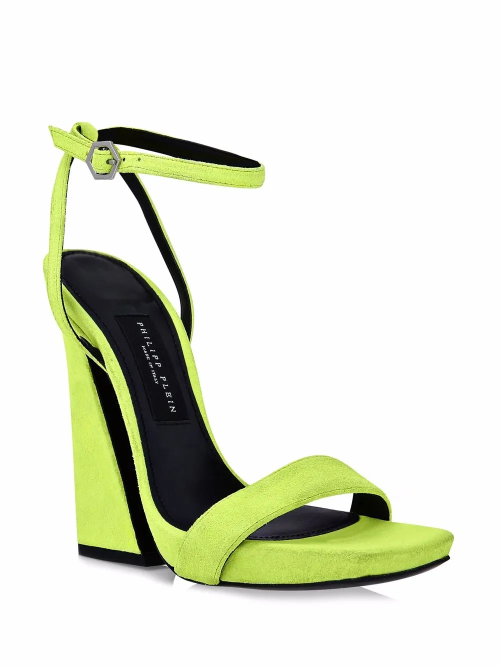 Philipp Plein Sandalen met bewerkte hak Geel