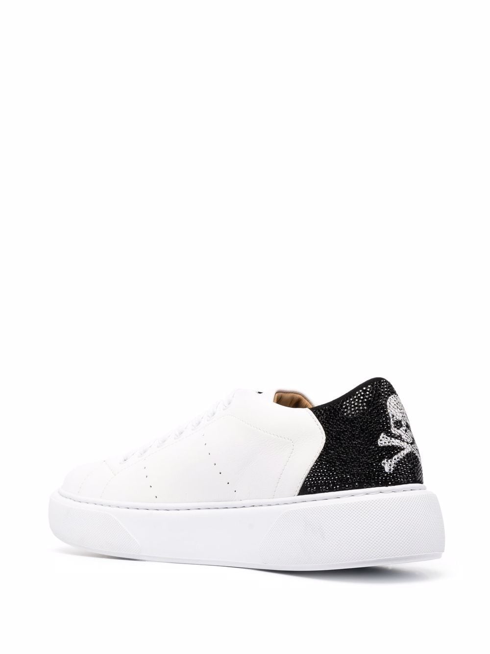 Shop Philipp Plein Low-top Skull Sneakers In White