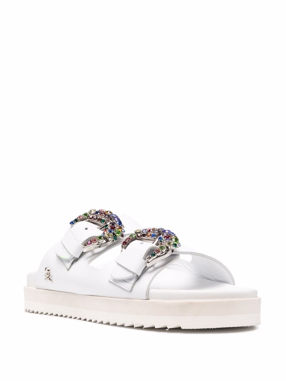 Philipp Plein Crystal leren sandalen - Wit