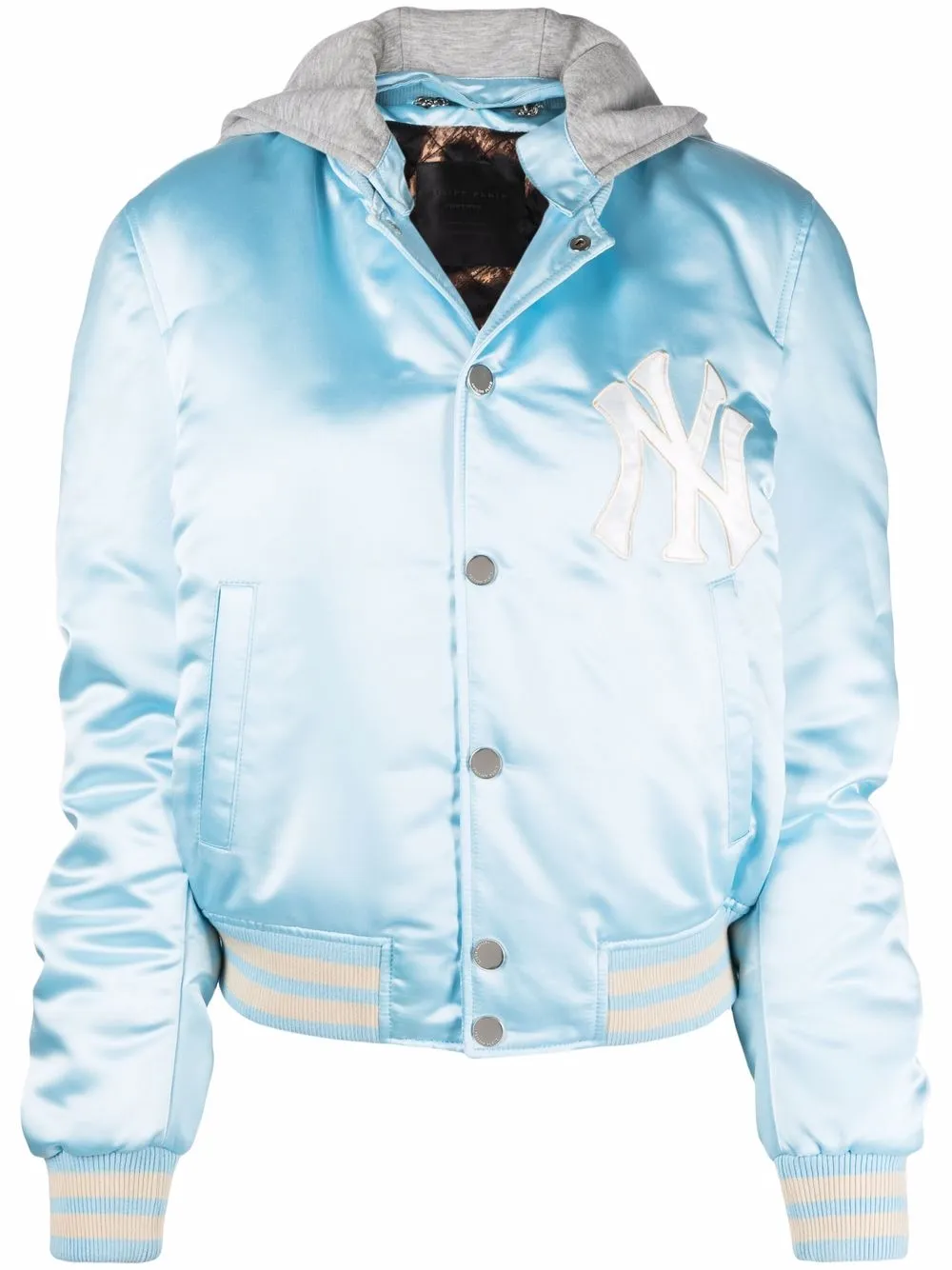 

Philipp Plein patched fleece bomber jacket - Blue
