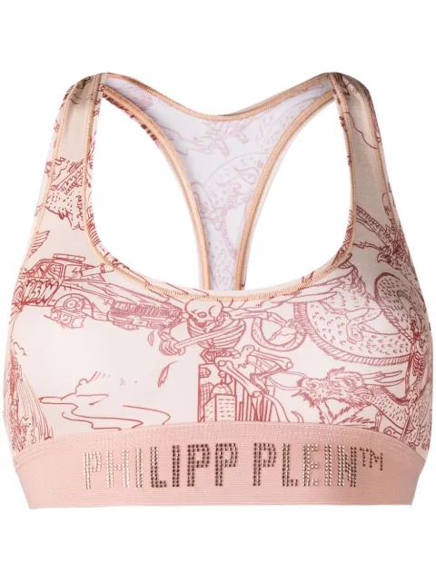 Philipp Plein BH med skelettmotiv och logotyp