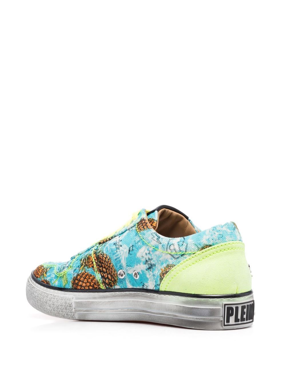 Philipp Plein Flame-print canvas low-top sneakers Men