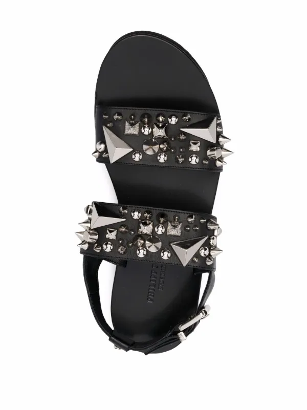 新品未使用 PHILIPP PLEIN スタッズ装飾 レザーサンダル Philipp Plein スタッズ レザーサンダル 通販 - FARFETCH