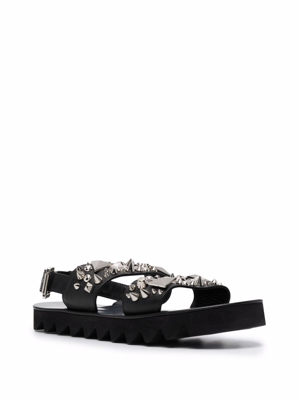 Philipp Plein Leren sandalen - Zwart