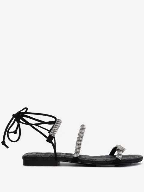 Philipp Plein maltese flat crystal sandals