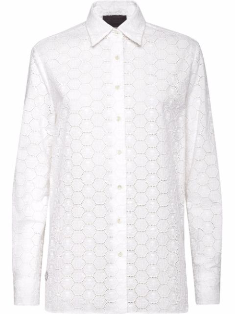 Philipp Plein long-sleeve lace shirt Women