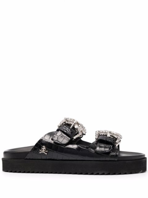 Philipp Plein Cocco leather sandals Women