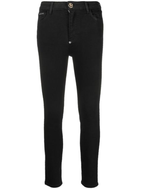 Philipp Plein metallic skull skinny jeans Women