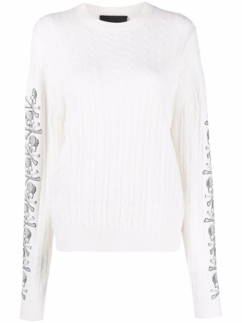 Philipp Plein sequin skull pullover jumper