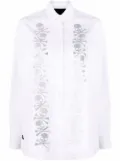 Philipp Plein rhinestone-skull button-up shirt - White