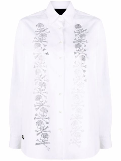 Philipp Plein rhinestone-skull button-up shirt Women