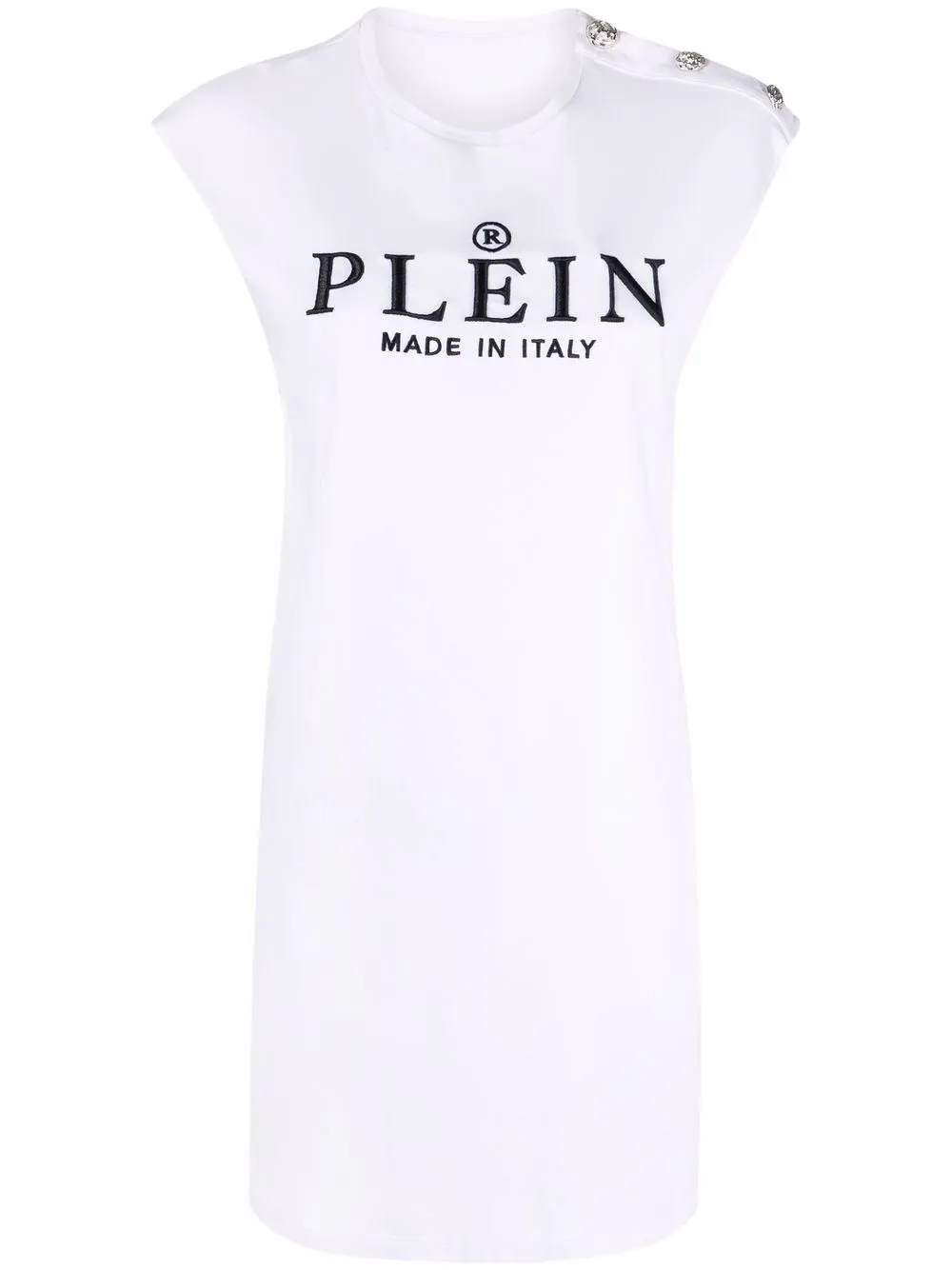 

Philipp Plein vestido con logo bordado - Blanco