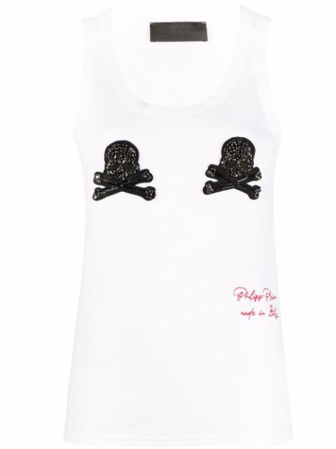 Philipp Plein skull-applique tank top Women