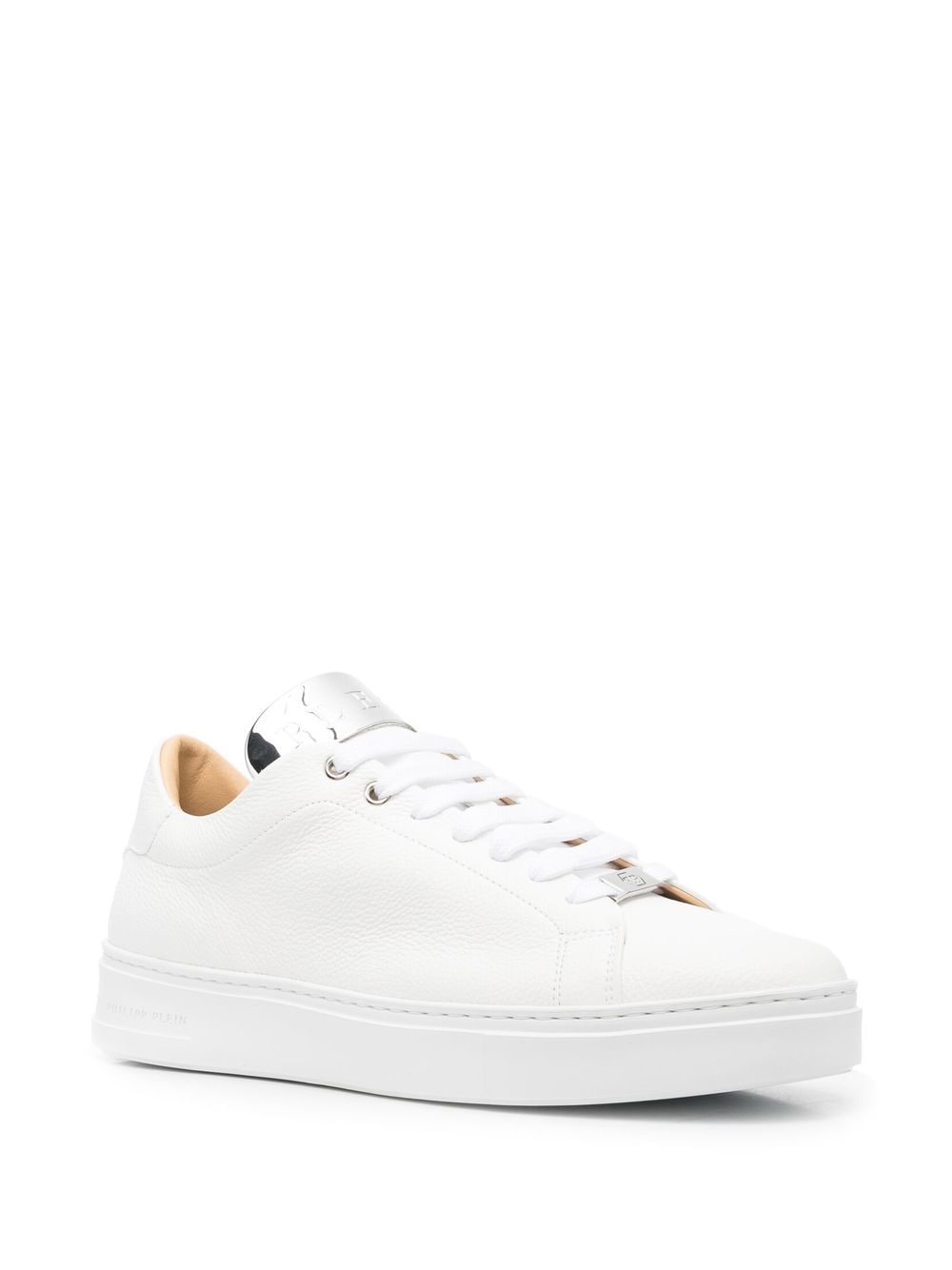 Shop Philipp Plein Low-top Lace-up Sneakers In White