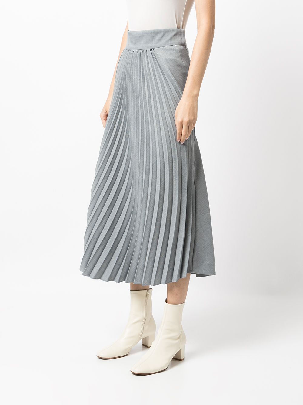 Mame Kurogouchi Pleated Flared Midi Skirt - Farfetch