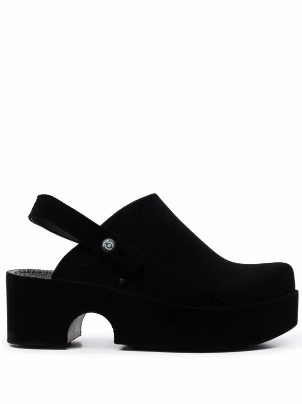XOCOI 60mm slingback platform mules 