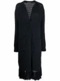 Antonino Valenti chunky-knit frayed-edge cardi-coat - Blue