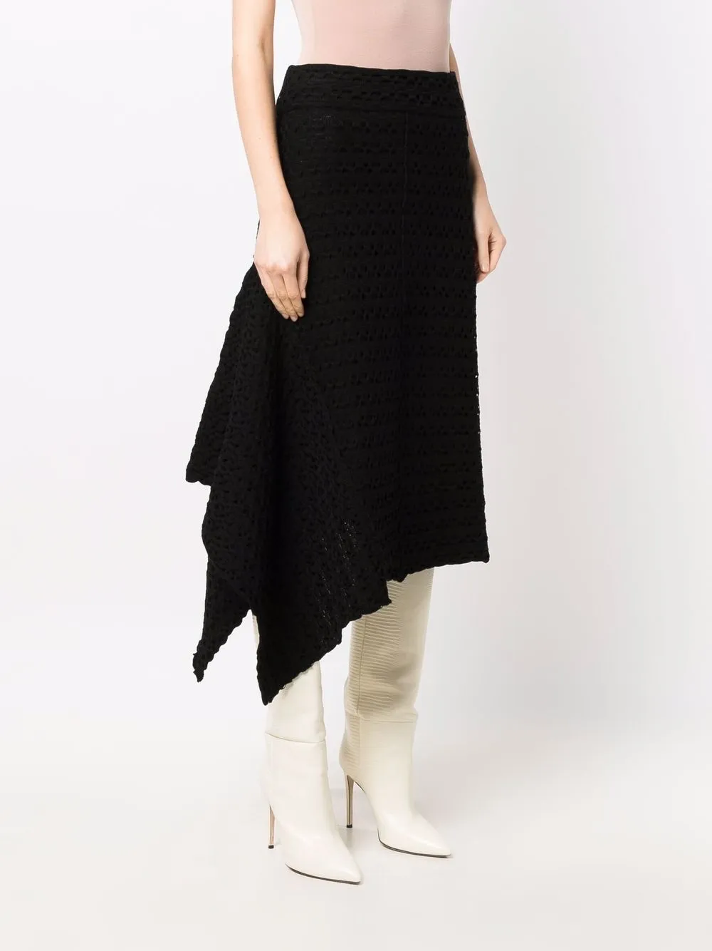 фото Jil sander фактурное платье миди асимметричного кроя