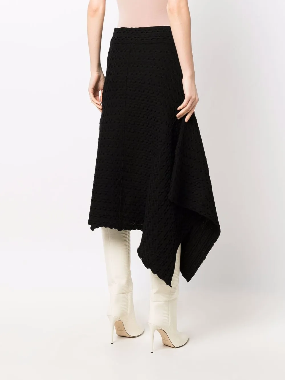 фото Jil sander фактурное платье миди асимметричного кроя