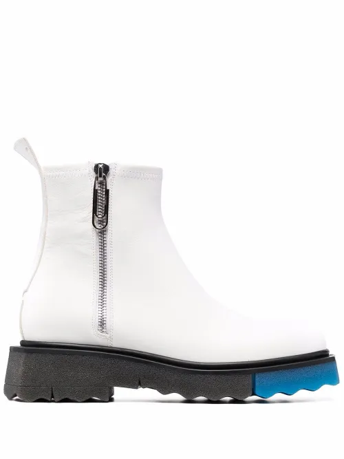 Bottines à empiècements contrastants - Off-White - Modalova