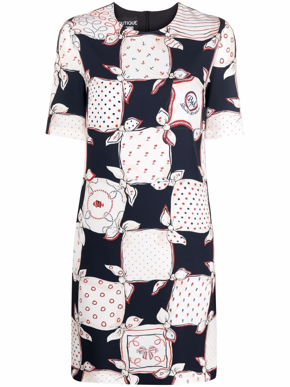 

Boutique Moschino handkerchief-print shift dress - Azul