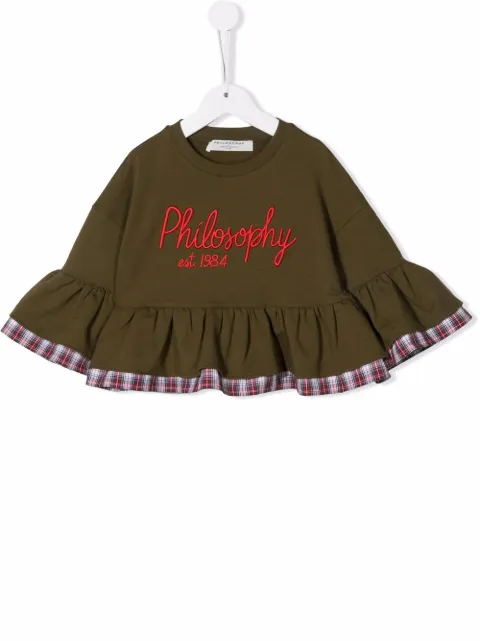Philosophy Di Lorenzo Serafini Kids logo-print flared top