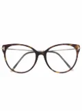TOM FORD Eyewear oversized tortoiseshell-frame glasses - Brown
