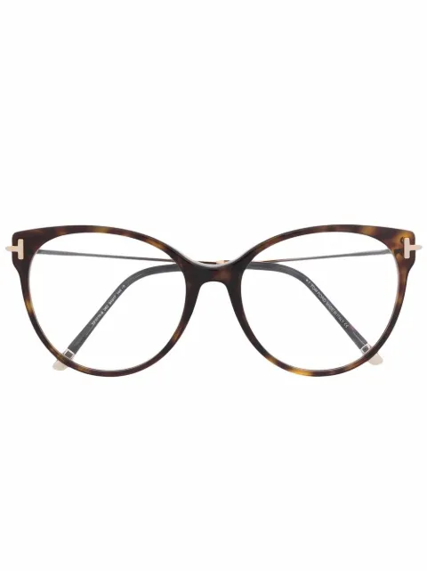 TOM FORD Eyewear Armação de óculos oversized tartaruga