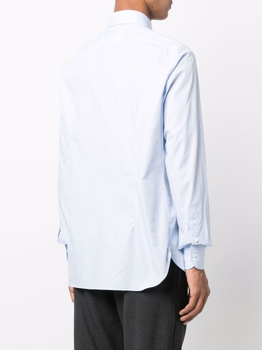 фото Borrelli check-pattern long-sleeved shirt