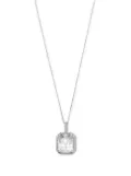 Mateo 14kt white gold Y initial diamond pave quartz pendant necklace - Silver