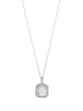 Mateo 14kt white gold Initial X pave diamond quartz pendant necklace - Silver