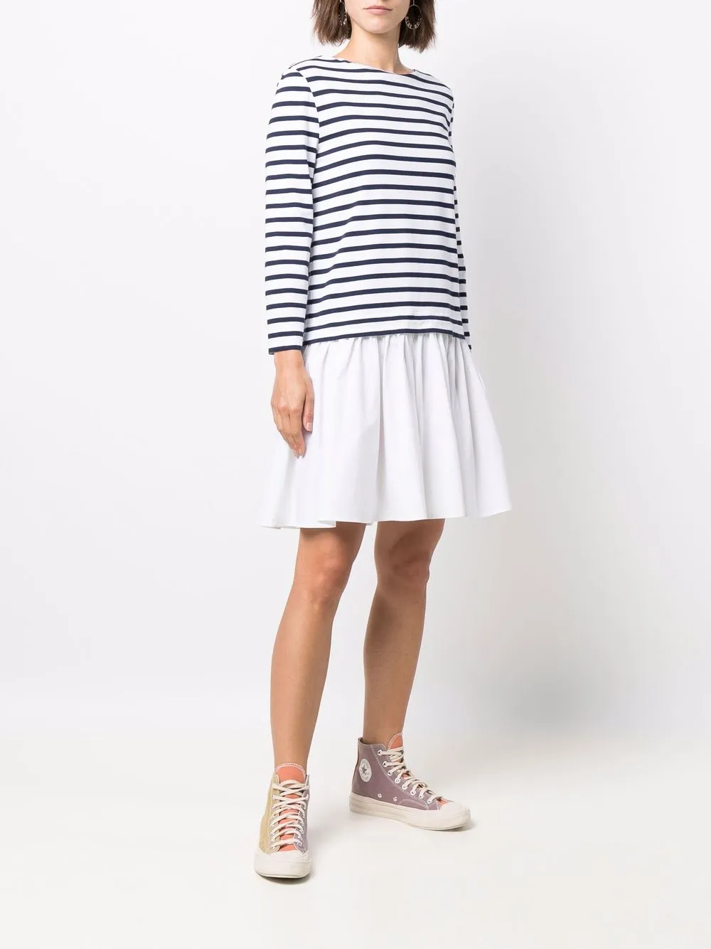 фото Boutique moschino полосатое платье с длинными рукавами