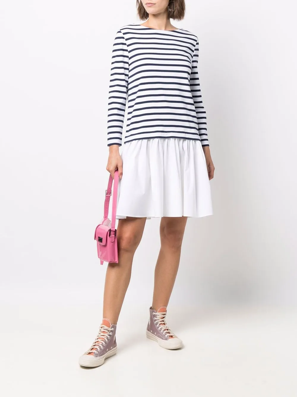 фото Boutique moschino полосатое платье с длинными рукавами