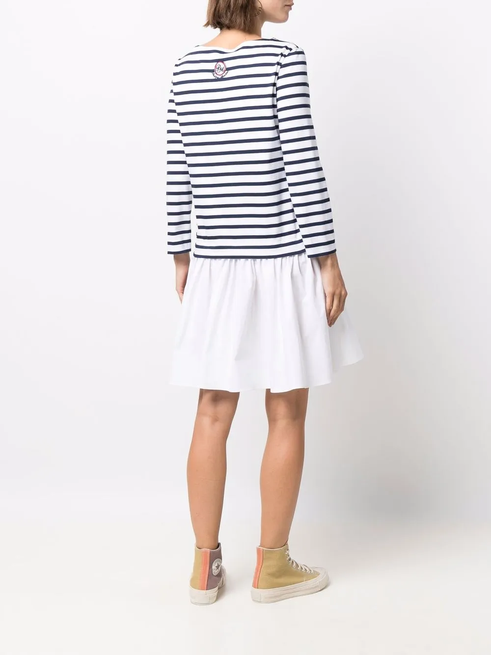 фото Boutique moschino полосатое платье с длинными рукавами