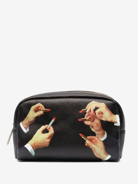 Seletti graphic-print textured wash bag